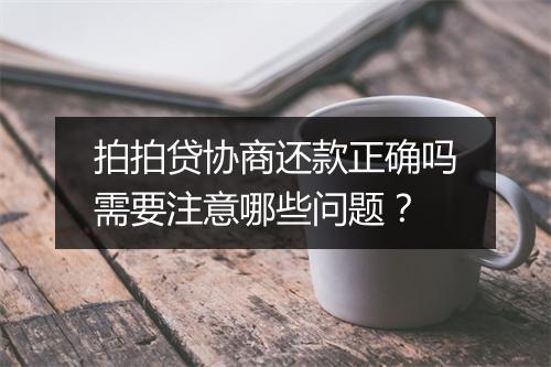 拍拍贷协商还款正确吗需要注意哪些问题？