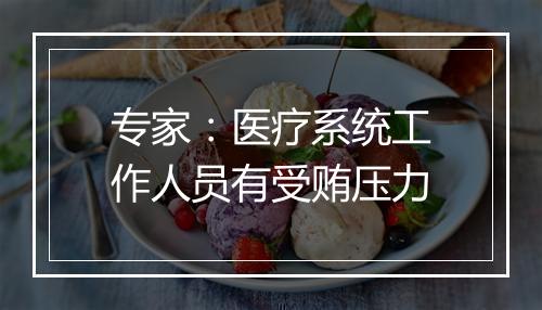 专家：医疗系统工作人员有受贿压力