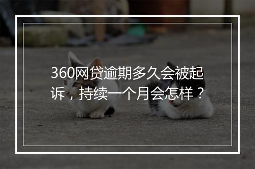 360网贷逾期多久会被起诉，持续一个月会怎样？