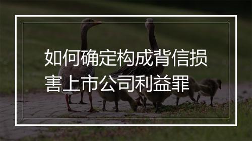 如何确定构成背信损害上市公司利益罪