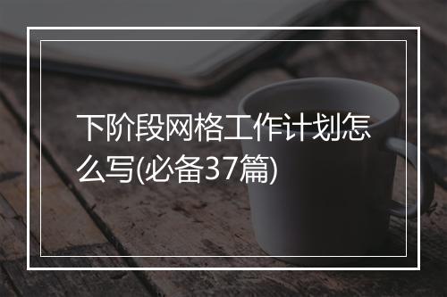 下阶段网格工作计划怎么写(必备37篇)