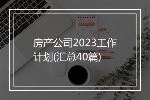房产公司2023工作计划(汇总40篇)