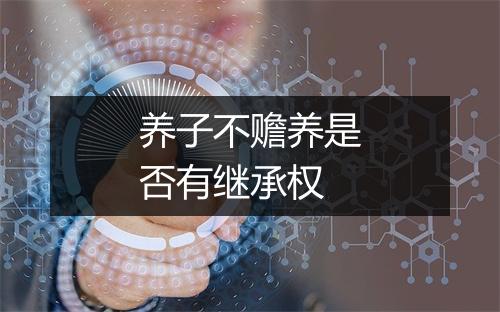 养子不赡养是否有继承权