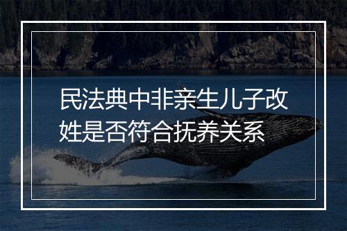 民法典中非亲生儿子改姓是否符合抚养关系