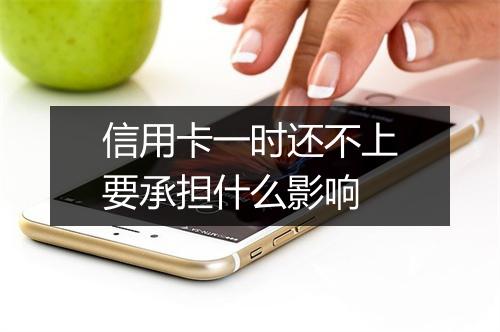 信用卡一时还不上要承担什么影响