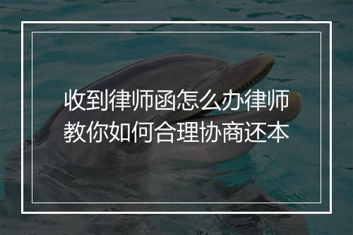 收到律师函怎么办律师教你如何合理协商还本