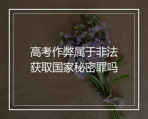 高考作弊属于非法获取国家秘密罪吗