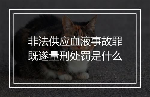 非法供应血液事故罪既遂量刑处罚是什么