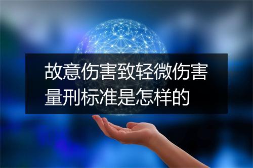 故意伤害致轻微伤害量刑标准是怎样的