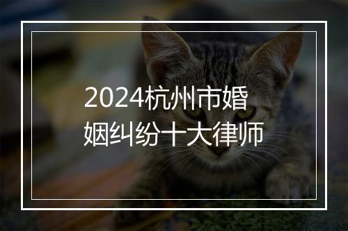 2024杭州市婚姻纠纷十大律师