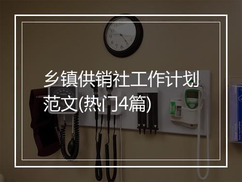 乡镇供销社工作计划范文(热门4篇)