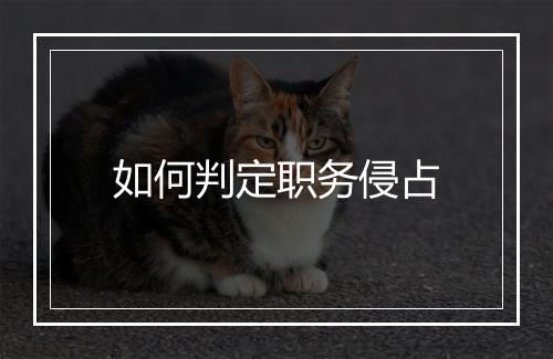 如何判定职务侵占
