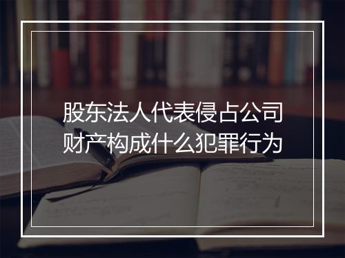 股东法人代表侵占公司财产构成什么犯罪行为