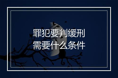 罪犯要判缓刑需要什么条件