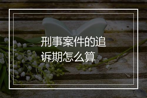 刑事案件的追诉期怎么算