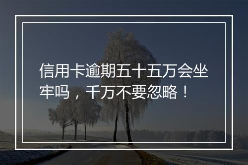 信用卡逾期五十五万会坐牢吗，千万不要忽略！