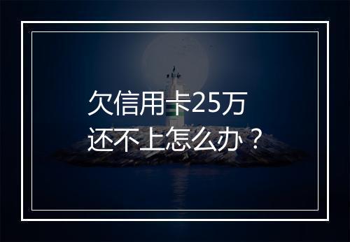 欠信用卡25万还不上怎么办？