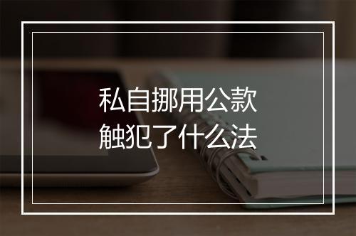 私自挪用公款触犯了什么法