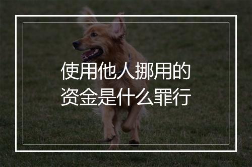 使用他人挪用的资金是什么罪行