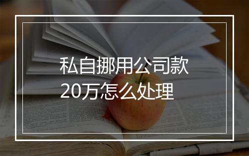 私自挪用公司款20万怎么处理