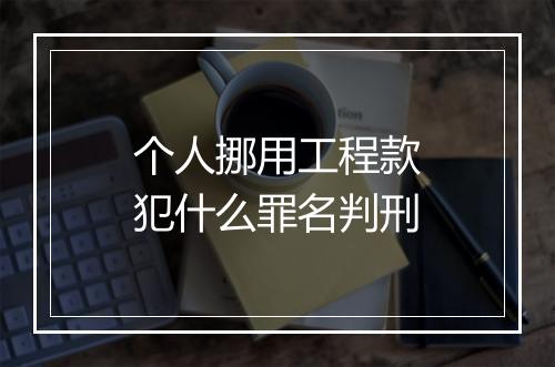 个人挪用工程款犯什么罪名判刑