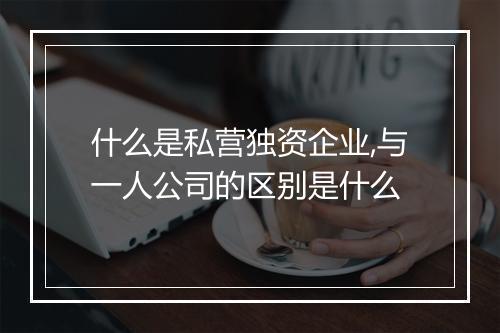 什么是私营独资企业,与一人公司的区别是什么