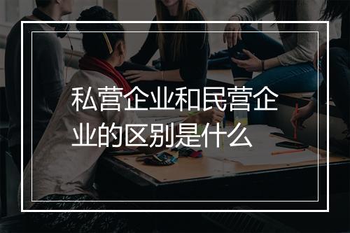 私营企业和民营企业的区别是什么