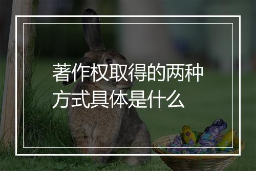 著作权取得的两种方式具体是什么