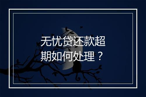 无忧贷还款超期如何处理？