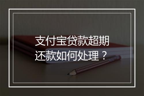 支付宝贷款超期还款如何处理？