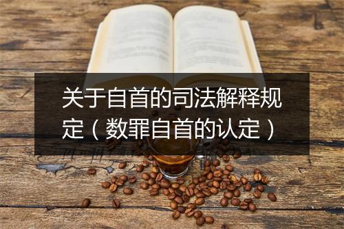 关于自首的司法解释规定（数罪自首的认定）