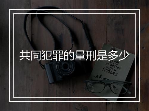 共同犯罪的量刑是多少