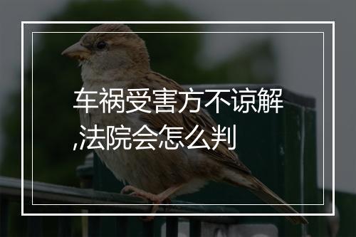 车祸受害方不谅解,法院会怎么判