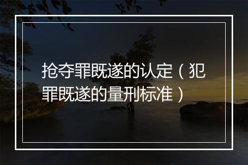 抢夺罪既遂的认定（犯罪既遂的量刑标准）