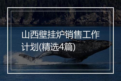 山西壁挂炉销售工作计划(精选4篇)