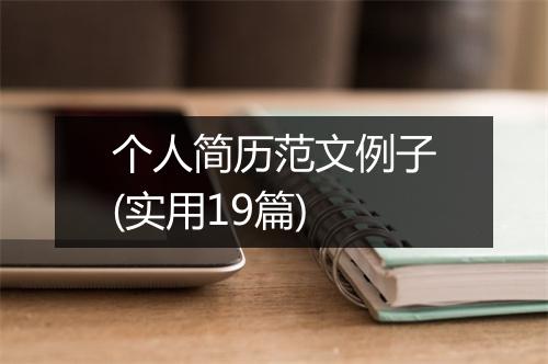 个人简历范文例子(实用19篇)