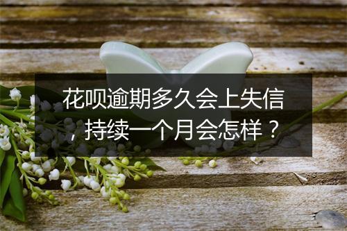 花呗逾期多久会上失信，持续一个月会怎样？