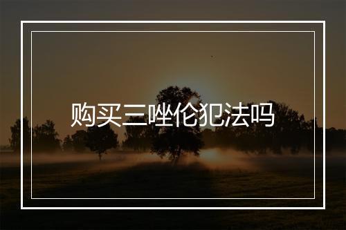 购买三唑伦犯法吗