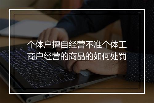 个体户擅自经营不准个体工商户经营的商品的如何处罚