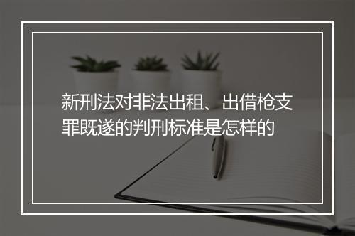 新刑法对非法出租、出借枪支罪既遂的判刑标准是怎样的
