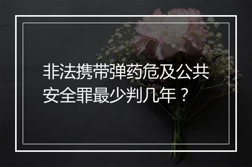 非法携带弹药危及公共安全罪最少判几年？