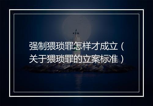 强制猥琐罪怎样才成立（关于猥琐罪的立案标准）