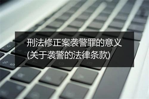 刑法修正案袭警罪的意义(关于袭警的法律条款)