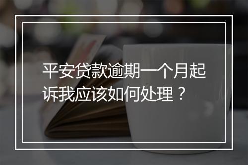 平安贷款逾期一个月起诉我应该如何处理？