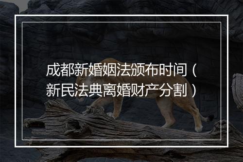 成都新婚姻法颁布时间（新民法典离婚财产分割）