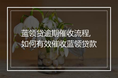 蓝领贷逾期催收流程,如何有效催收蓝领贷款