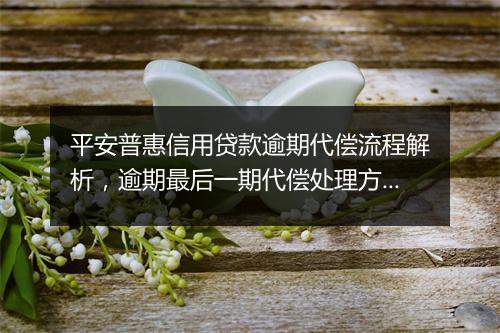 平安普惠信用贷款逾期代偿流程解析，逾期最后一期代偿处理方式