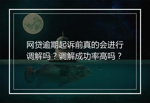网贷逾期起诉前真的会进行调解吗？调解成功率高吗？