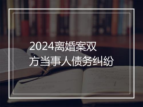 2024离婚案双方当事人债务纠纷