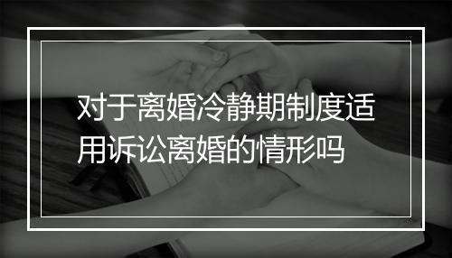 对于离婚冷静期制度适用诉讼离婚的情形吗